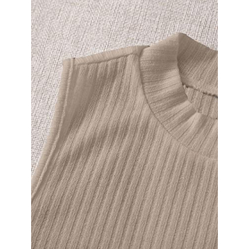 Milumia Women's Mock Neck Rib Tank Tops - 2 Pack