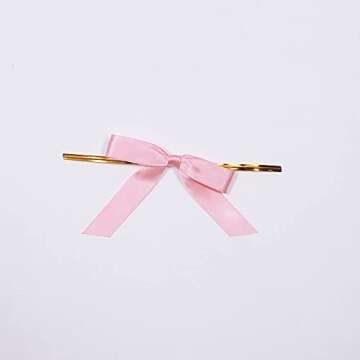 Dusty Rose Pre Tied Mini Satin Ribbon Bows for Gifts