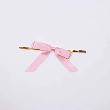 Dusty Rose Pre Tied Mini Satin Ribbon Bows for Gifts