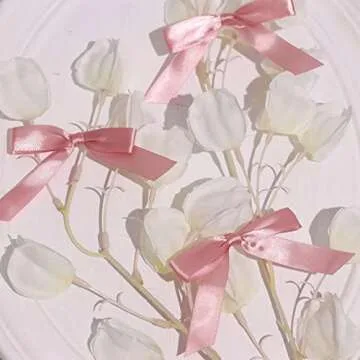 Dusty Rose Pre Tied Mini Satin Ribbon Bows for Gifts