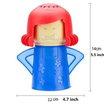 Angry Mama Microwave Cleaner Easily Crud in Minutes .Steam Cleans and Disinfects with Vinegar and Water for Kitchen Christmas Gifts (1pcs-Blue)