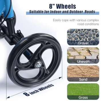 Aojin Knee Scooter, Steerable Knee Walker Economical Knee Scooters for Foot Injuries Best Crutches Alternative Blue