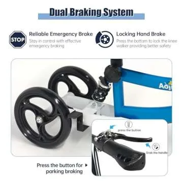 Aojin Knee Scooter, Steerable Knee Walker Economical Knee Scooters for Foot Injuries Best Crutches Alternative Blue