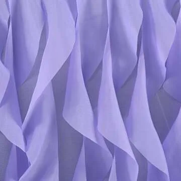 Leegleri Lavender Purple Curly Willow Tulle Tutu Table Skirt for Rectangle or Round Table,Ruffle Table Skirts for Mermaid Party Baby Shower Decoration(L 6(ft)*H 30in table skirt)