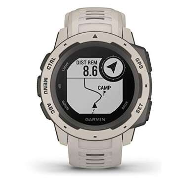 Garmin 010-02064-01 Instinct, Rugged Outdoor Watch with GPS, features Glonass and Galileo, Heart Rate Monitoring, 3-Axis Compass, Tundra