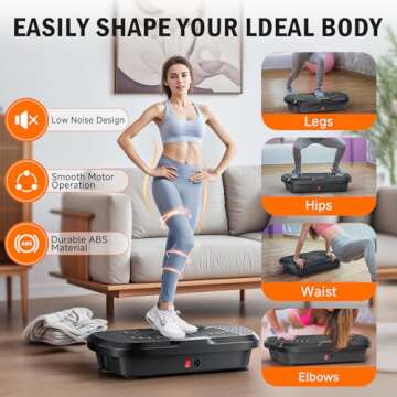 Vibration Plate Exercise Machine, Whole Body Workout Vibration Plate for Lymphatic Drainage, 240 Adj...