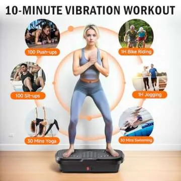 Vibration Plate Exercise Machine, Whole Body Workout Vibration Plate for Lymphatic Drainage, 240 Adjustable Speeds Power Vibrating Plate Home Fitness Platform for Shaping, Max Weight 330lbs