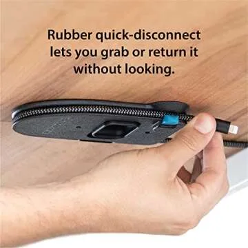 The Quickdraw - Under Desk Cord Management Mount, Hidden and Adjustable, Cable Organizer, 2 Cord Clips Included | Elevation Lab