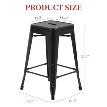 FDW Metal Bar Stools Set of 4 – Stylish and Durable