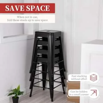 FDW Metal Bar Stools Set of 4 – Stylish and Durable