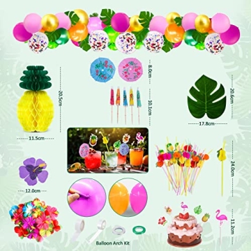 KAKAEE Hawaiian Luau Party Decorations 137-Piece Set