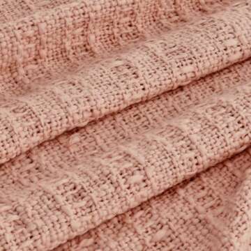 Chic Peach Pink Chunky Knit Throw Blanket for Cozy Spaces