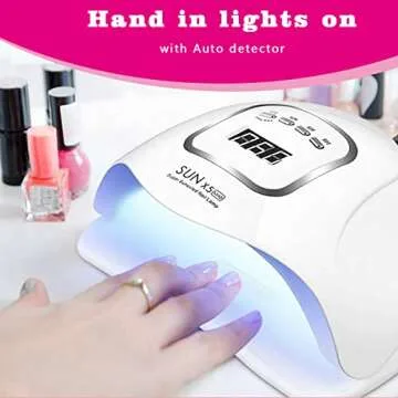 KFE Hardware UV Gel Nail Lamp,150W UV Nail Dryer LED Light for Gel Polish-4 Timers Professional Nail Art Accessories, Curing Gel Toe Nails, White (White)