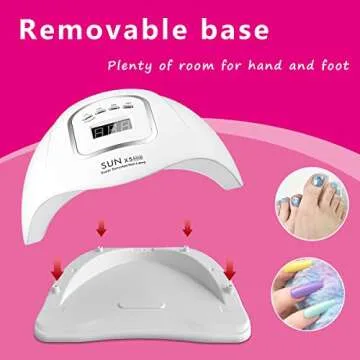 KFE Hardware UV Gel Nail Lamp,150W UV Nail Dryer LED Light for Gel Polish-4 Timers Professional Nail Art Accessories, Curing Gel Toe Nails, White (White)