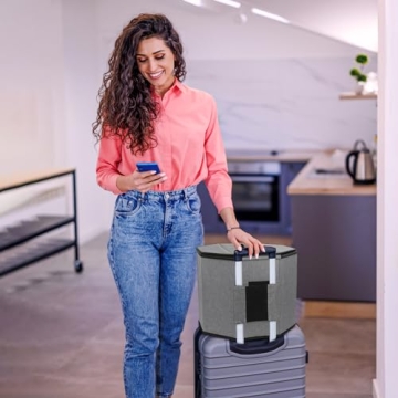 Risapor Shoe Storage Box,Shoe Bags for Travel,Fits 8 Pairs,Foldable Shoe Organizer for Closet,Portable Luggage Travel Shoe Organizer