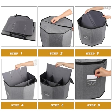 Risapor Shoe Storage Box,Shoe Bags for Travel,Fits 8 Pairs,Foldable Shoe Organizer for Closet,Portable Luggage Travel Shoe Organizer