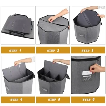 Risapor Shoe Storage Box,Shoe Bags for Travel,Fits 8 Pairs,Foldable Shoe Organizer for Closet,Portable Luggage Travel Shoe Organizer