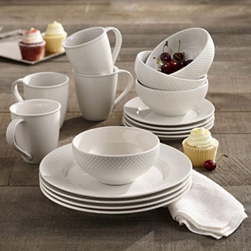 Elle Décor Round Dinnerware Set 16-Piece Elegant Porcelain