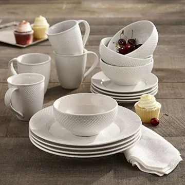 Elle Décor Round Dinnerware Set 16-Piece Elegant Porcelain