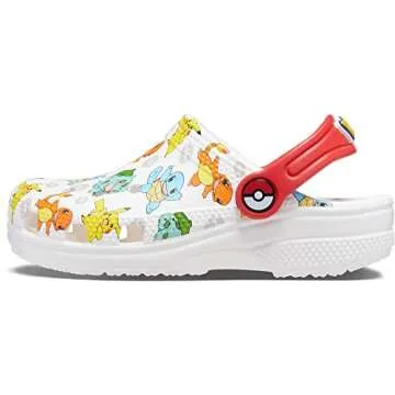 Crocs Classic Pikachu Clogs, Pokemon Shoes for Kids K WHI/MLTI, White/Multi, Numeric_11 US Unisex Little