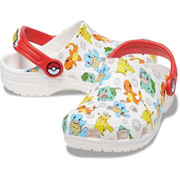 Crocs Classic Pikachu Clogs, Pokemon Shoes for Kids K WHI/MLTI, White/Multi, Numeric_11 US Unisex Little