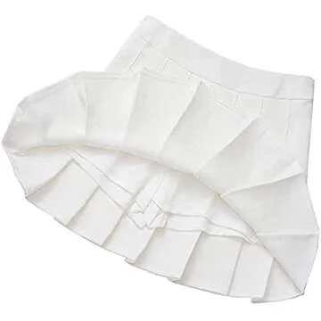 Girls Women High Waisted Pleated Skirt Plain Plaid A-line Mini Skirt Skater Tennis School Uniform Skirts Lining Shorts