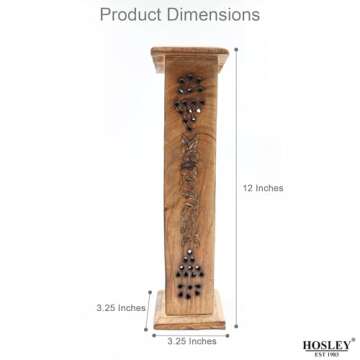 Hosley's Wood Farmhouse Incense Tower with 20 Incense Sticks - 12" High. Ideal Gift for Aromatherapy, Zen, Spa, Vastu, Reiki Chakra Votive Candle Garden Settings. Bulk Buy O4