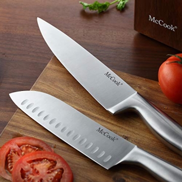 McCook® Knives with Sharpener & Acacia Block Set