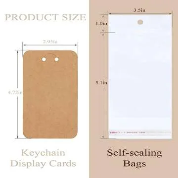 100 PCS ZYNERY Keychain Display Cards for Organizing