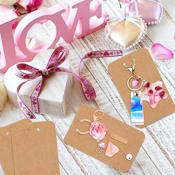 100 PCS ZYNERY Keychain Display Cards for Organizing