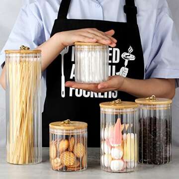 Elegant FANTESTICRYAN Glass Storage Jars Set - Stylish Kitchen Canisters