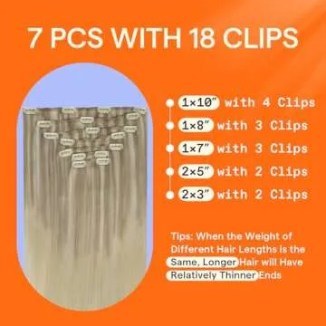 Full Shine Blonde Highlight Clip-In Hair Extensions 22 Inch