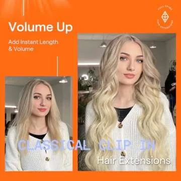 Full Shine Blonde Highlight Clip-In Hair Extensions 22 Inch