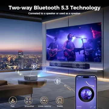 4K Smart Projector with WiFi and Bluetooth for Movies