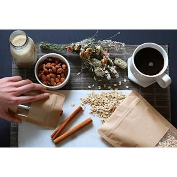 Kraft Stand-Up Pouch Bags - Reusable & Heat-Sealable