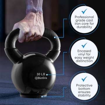 Kettlebell Sets Professional Grade - Strength Training Kettlebells for Home Workout - Cast Iron Kett...