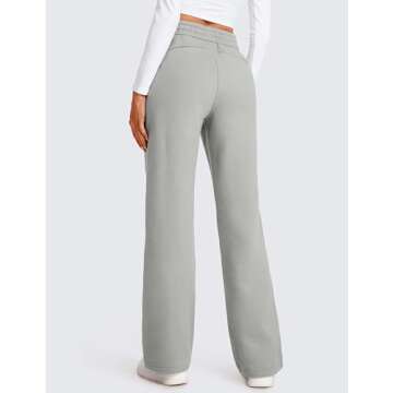 CRZ YOGA Cotton Fleece Lined Sweatpants Women 30" Straight Leg Casual Lounge Sweat Pants for Women S...