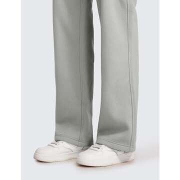 CRZ YOGA Cotton Fleece Lined Sweatpants Women 30" Straight Leg Casual Lounge Sweat Pants for Women Sterling Small