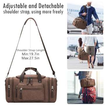 Travel Duffel Bag Men's Weekender Overnight Bag (Coffee) X-Large