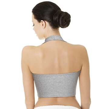 Bencailor 3 Pieces Women Halter Top Backless Scroop Neck Deep V Neck Crop Top Vest Sleeveless(Small,Black, White, Gray)