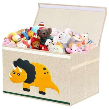 1-Pack Large Kids Toy Storage Box for Boys,Girls& 3-Pack Stackable Storage Bins for Boys and Girls, Kids Storage Drawers Boxes with Lids