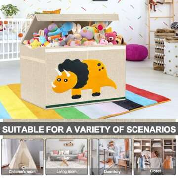 1-Pack Large Kids Toy Storage Box for Boys,Girls& 3-Pack Stackable Storage Bins for Boys and Girls, Kids Storage Drawers Boxes with Lids