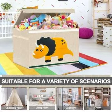 1-Pack Large Kids Toy Storage Box for Boys,Girls& 3-Pack Stackable Storage Bins for Boys and Girls, Kids Storage Drawers Boxes with Lids