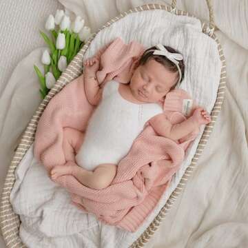 Bleu La La Organic Swaddle Blanket for Newborns - Blush Pink