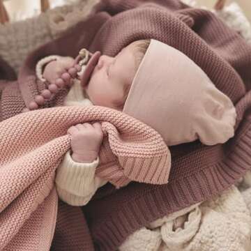 Bleu La La Organic Swaddle Blanket for Newborns - Blush Pink
