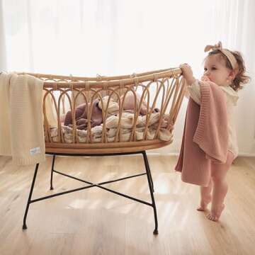 Bleu La La Organic Swaddle Blanket for Newborns - Blush Pink