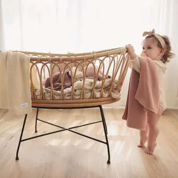 Bleu La La Organic Swaddle Blanket for Newborns - Blush Pink