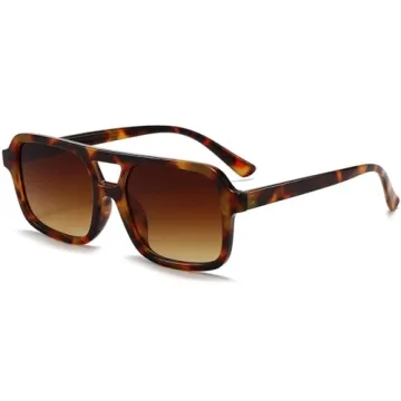 AIEYEZO Retro Square Sunglasses for Women Men Trendy Rectangle Aviator Sun Glasses Vintage 70s Shade...