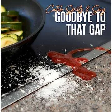 Linda's Essentials Stove Gap Covers Stainless Steel (2 Pack), Heat Resistant Oven Gap Filler Seals Gaps Between Stovetop and Counter, Easy to Clean Range Trim Kit (23.4 Inches, Silver (Steel))