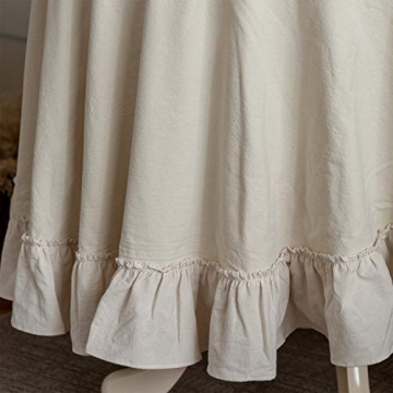 Ruffle Round Tablecloth Retro Farmhouse Style Washable